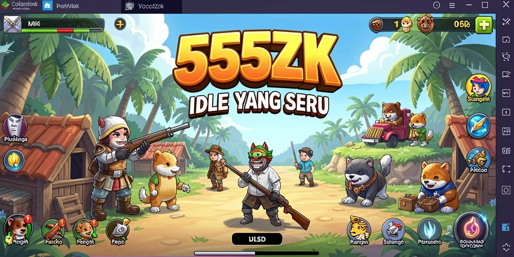 Tampilan gameplay 555ZK dengan elemen Idle yang memikat.