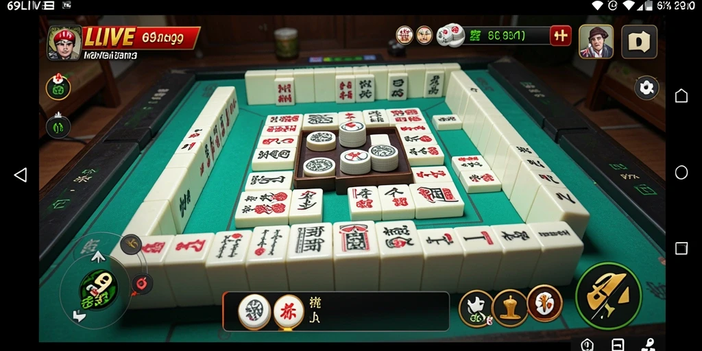 Screenshot 69LIVE menampilkan gameplay Mahjong yang penuh strategi dan keseruan.