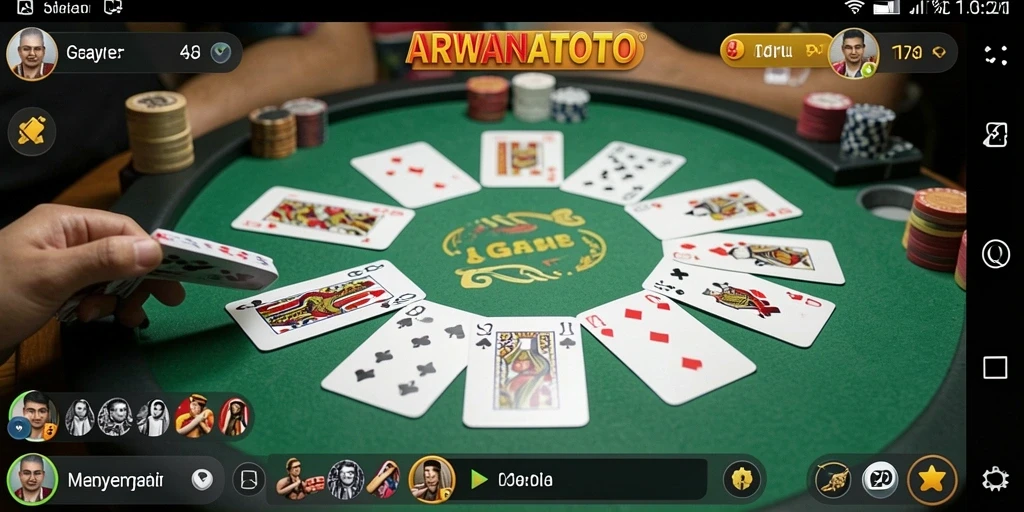 Screenshot ARWANATOTO menampilkan gameplay Gaple yang seru.