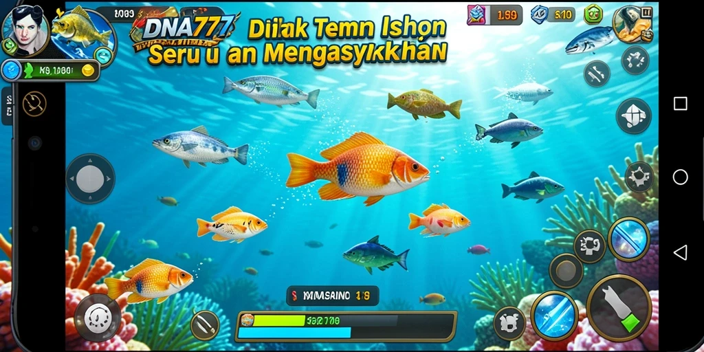 Screenshot dari gameplay seru Tembak Ikan DNA777.