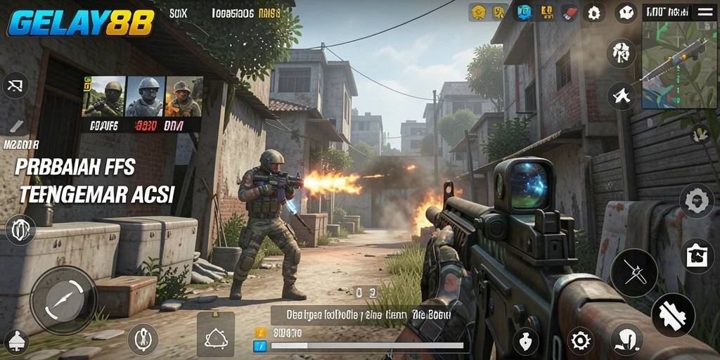 Screenshot gameplay <strong>GELAY88</strong> dengan aksi menegangkan di medan perang.