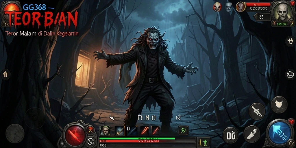 Tampilan gameplay GG368 yang menakutkan dan mendebarkan di dunia horor.