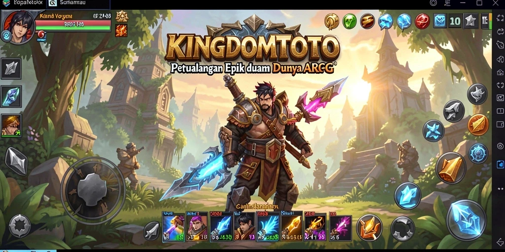 Tampilan gameplay seru di KINGDOMTOTO dengan pertarungan epik.