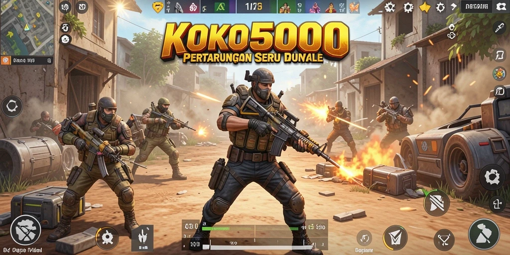 Gameplay mendebarkan KOKO5000 dalam aksi pertempuran kompetitif.
