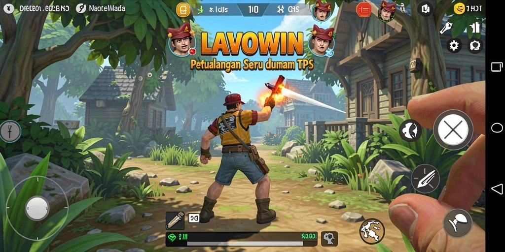 Gameplay seru LAVOWIN dalam aksi pertempuran TPS.