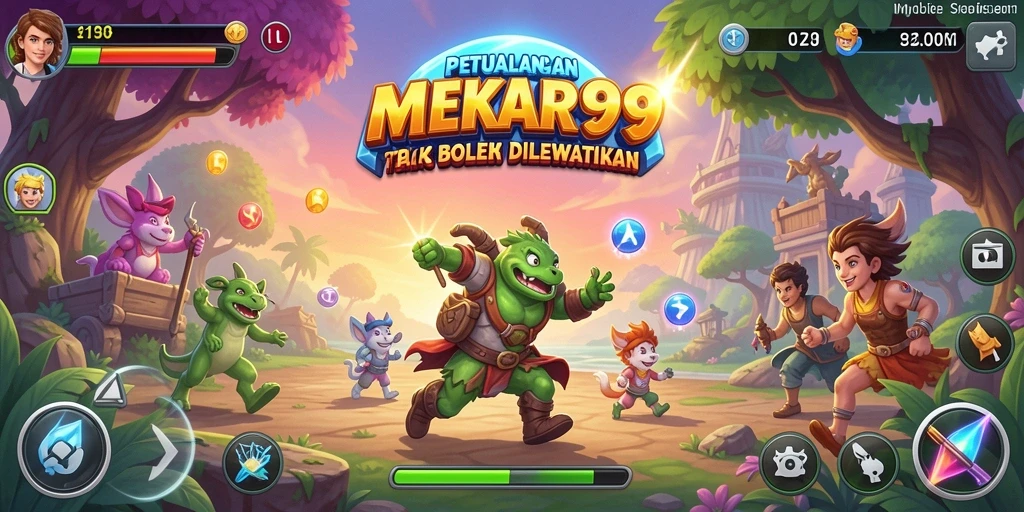 Tangkapan layar gameplay MEKAR99 yang menampilkan keseruan permainan arcade.