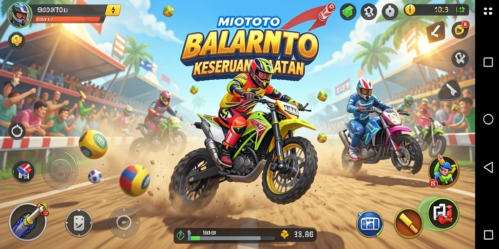 Gameplay balapan yang menegangkan dalam MIOTOTO.