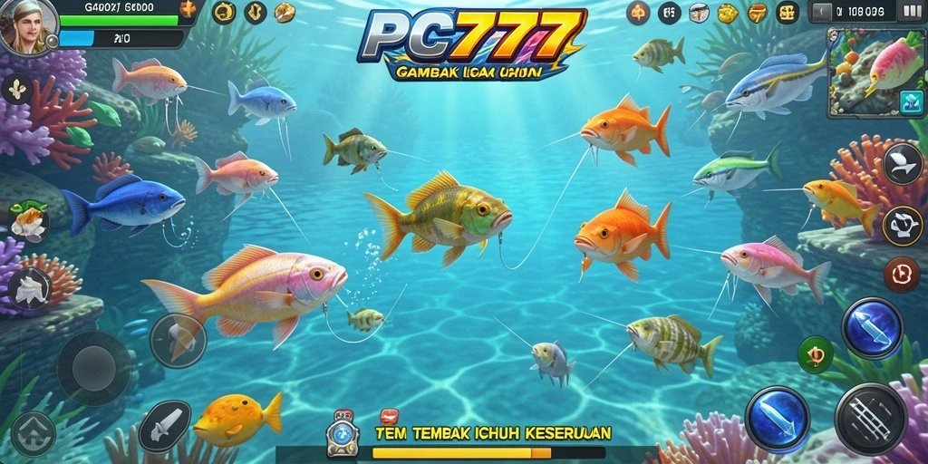Gameplay seru Tembak Ikan dalam PC777 dengan grafis menawan.