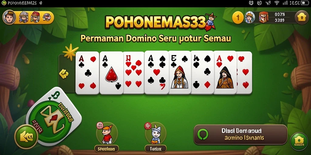 Tampilan gameplay seru dalam POHONEMAS33 yang menampilkan pertempuran Domino.
