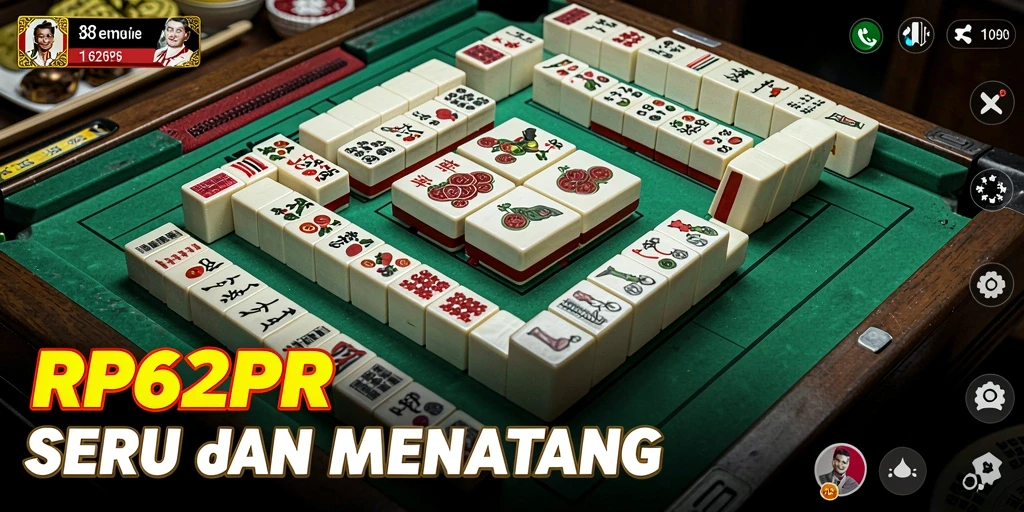 Tampilan gameplay seru dari RP62RP dengan variasi tile Mahjong.