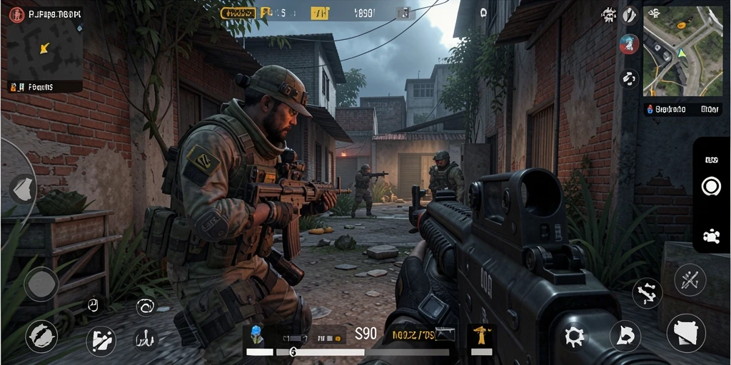 Screenshot S80 menampilkan aksi tembak-menembak yang intens di battlefield.