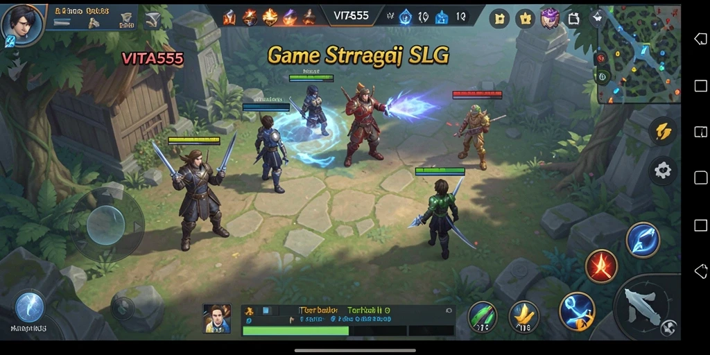 Tangkapan layar VITA555 menunjukkan aksi pertempuran yang mendebarkan dalam gameplay SLG.