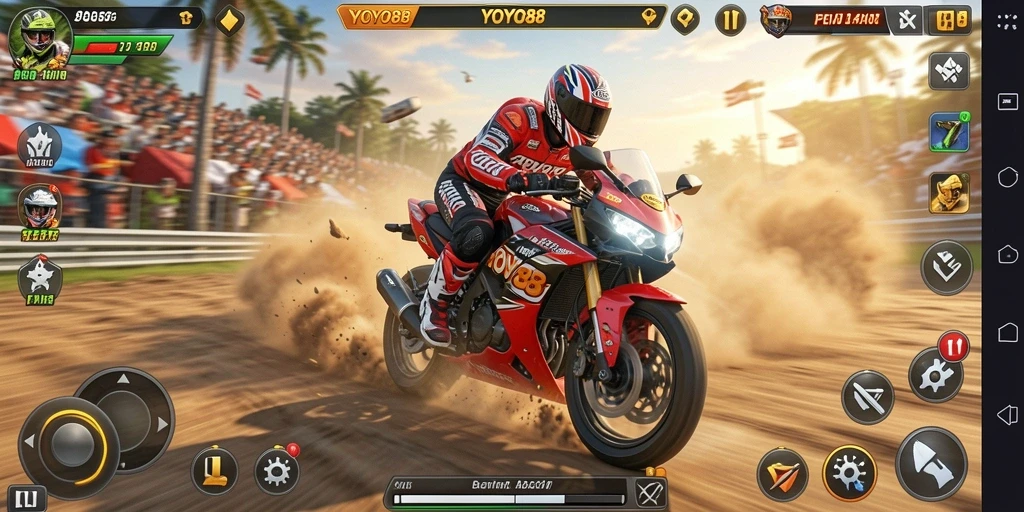 Tampilan menangkap momen balapan motor yang seru di YOYO88.